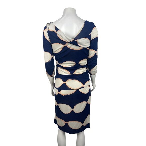 Diane Von Furstenberg Bentley Dress Size 8 100% Silk 3/4 Sleeve Faux Wrap - Picture 3 of 7